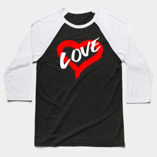 Valentines Day Love Heart in paint brush stroke design Baseball T-Shirt